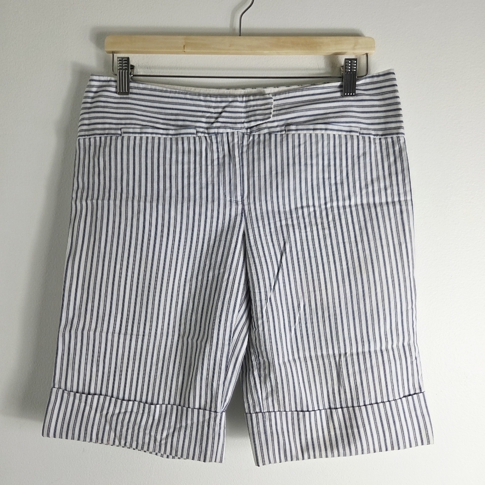 Diane von Furstenburg Bermuda Striped Blue White Shorts